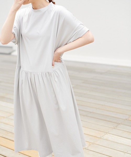 PUAL CE CIN（ピュアルセシン）の「【Du noir・WEB限定】シルケットロングワンピース（ワンピース・レディース・ホワイト/ブラック/グレー・FREE）」の3枚目の写真