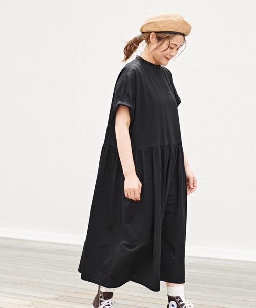 PUAL CE CIN（ピュアルセシン）の「【Du noir・WEB限定】シルケットロングワンピース（ワンピース・レディース・ホワイト/ブラック/グレー・FREE）」の2枚目の写真