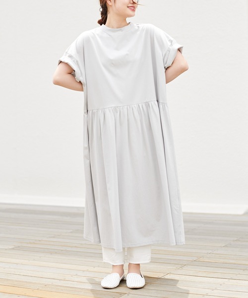 PUAL CE CIN（ピュアルセシン）の「【Du noir・WEB限定】シルケットロングワンピース（ワンピース・レディース・ホワイト/ブラック/グレー・FREE）」の4枚目の写真