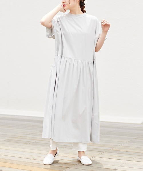 PUAL CE CIN（ピュアルセシン）の「【Du noir・WEB限定】シルケットロングワンピース（ワンピース・レディース・ホワイト/ブラック/グレー・FREE）」の8枚目の写真