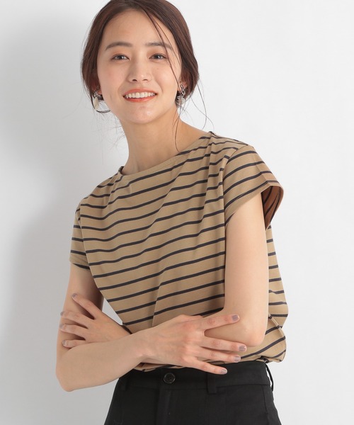 Andemiu（アンデミュウ）の「フレンチボーダーカットソー２　955906（Tシャツ/カットソー・レディース・ブラック/ベージュ/ネイビー/モカ・FREE）」の3枚目の写真