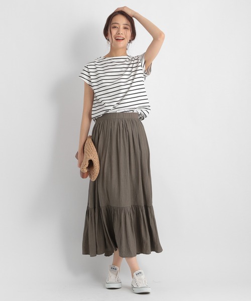 Andemiu（アンデミュウ）の「フレンチボーダーカットソー２　955906（Tシャツ/カットソー・レディース・ブラック/ベージュ/ネイビー/モカ・FREE）」の14枚目の写真