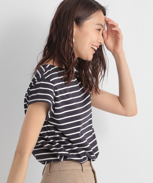 Andemiu（アンデミュウ）の「フレンチボーダーカットソー２　955906（Tシャツ/カットソー・レディース・ブラック/ベージュ/ネイビー/モカ・FREE）」の21枚目の写真