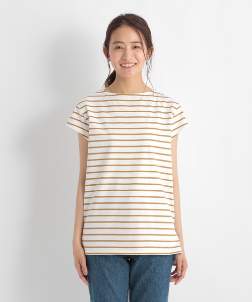 Andemiu（アンデミュウ）の「フレンチボーダーカットソー２　955906（Tシャツ/カットソー・レディース・ブラック/ベージュ/ネイビー/モカ・FREE）」の12枚目の写真
