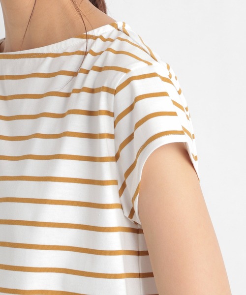 Andemiu（アンデミュウ）の「フレンチボーダーカットソー２　955906（Tシャツ/カットソー・レディース・ブラック/ベージュ/ネイビー/モカ・FREE）」の7枚目の写真