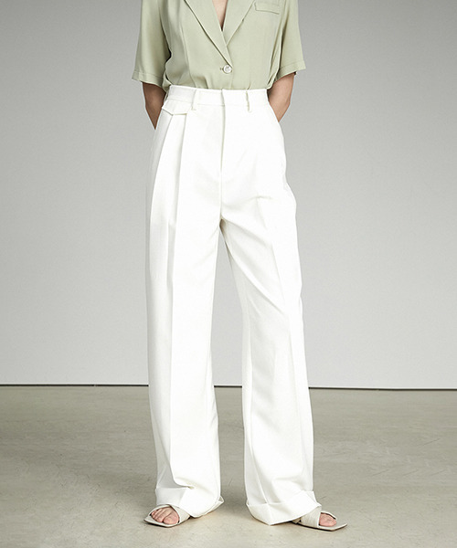 UNSPOKEN(アンスポクン)の「【UNSPOKEN】High-waist white slacks UX21K024(スラックス・レディース・ホワイト・M/S/L)」の5枚目の写真