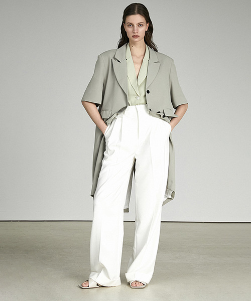 UNSPOKEN(アンスポクン)の「【UNSPOKEN】High-waist white slacks UX21K024(スラックス・レディース・ホワイト・M/S/L)」の6枚目の写真