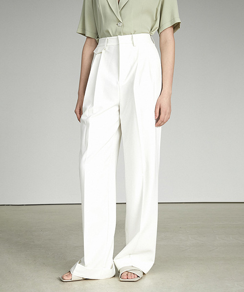 UNSPOKEN(アンスポクン)の「【UNSPOKEN】High-waist white slacks UX21K024(スラックス・レディース・ホワイト・M/S/L)」の7枚目の写真