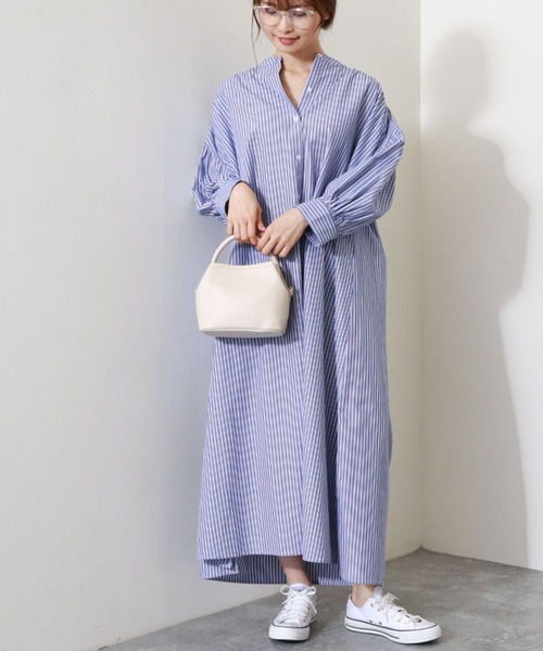 セール ボリューム袖ストライプシャツワンピース シャツワンピース Archives アルシーヴ のファッション通販 Zozotown