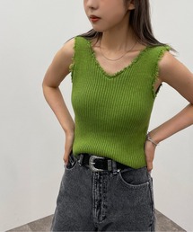 カップ付きダメージニットタンク 【ZOZOTOWN限定アイテム】