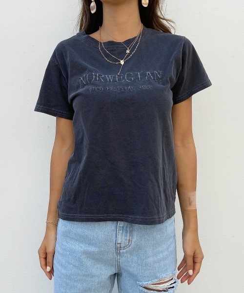 esutoreja(エストレジャ)の「レトロロゴTシャツ(Tシャツ/カットソー・レディース・グレー/ピンク/ダークグレー・FREE)」の21枚目の写真