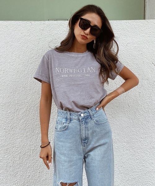 esutoreja(エストレジャ)の「レトロロゴTシャツ(Tシャツ/カットソー・レディース・グレー/ピンク/ダークグレー・FREE)」の18枚目の写真