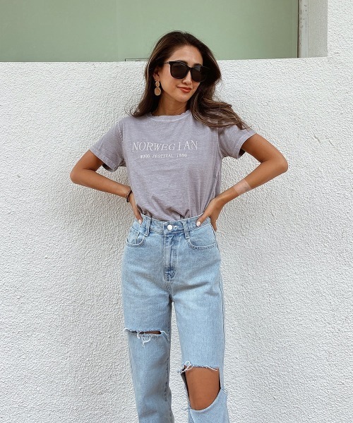 esutoreja(エストレジャ)の「レトロロゴTシャツ(Tシャツ/カットソー・レディース・グレー/ピンク/ダークグレー・FREE)」の19枚目の写真