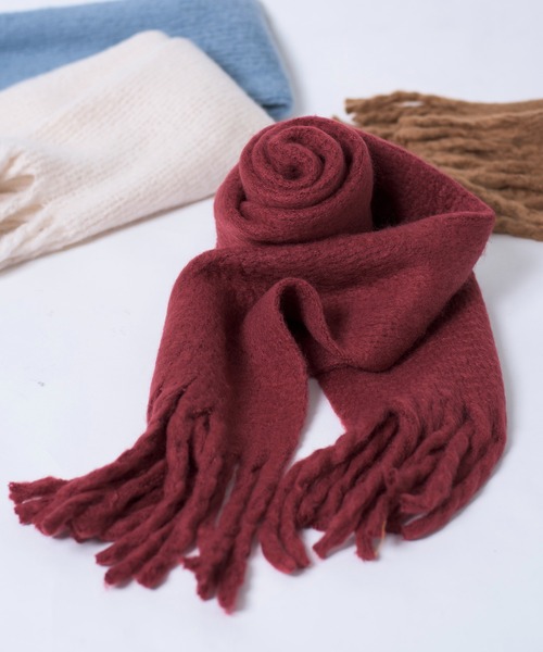 MAISON BREEZE（メゾンブリーズ）の「【MAISON BREEZE】幸せタッチ リブマフラー SCCH14（マフラー・レディース・ベージュ/レッド/サックスブルー/オレンジ/ホワイト/ブラック・FREE）」の5枚目の写真