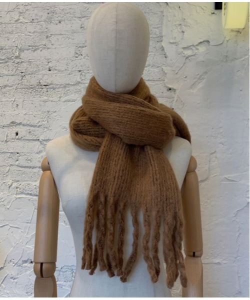 MAISON BREEZE（メゾンブリーズ）の「【MAISON BREEZE】幸せタッチ リブマフラー SCCH14（マフラー・レディース・ベージュ/レッド/サックスブルー/オレンジ/ホワイト/ブラック・FREE）」の9枚目の写真