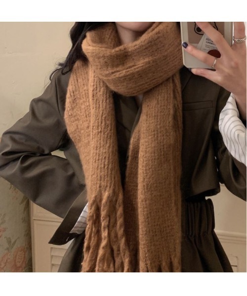 MAISON BREEZE（メゾンブリーズ）の「【MAISON BREEZE】幸せタッチ リブマフラー SCCH14（マフラー・レディース・ベージュ/レッド/サックスブルー/オレンジ/ホワイト/ブラック・FREE）」の13枚目の写真