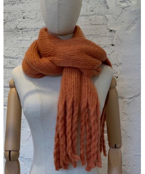 MAISON BREEZE（メゾンブリーズ）の「【MAISON BREEZE】幸せタッチ リブマフラー SCCH14（マフラー・レディース・ベージュ/レッド/サックスブルー/オレンジ/ホワイト/ブラック・FREE）」の16枚目の写真