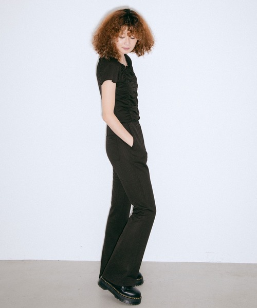 X-girl（エックスガール）の「JACQUARD JERSEY TOP（シャツ/ブラウス・レディース・ブラウン/グリーン・S/M）」の21枚目の写真