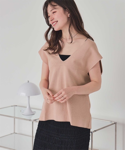 TTT MSW ベージュ Vネック ベスト 3028005824640427_01_5921w.jpeg