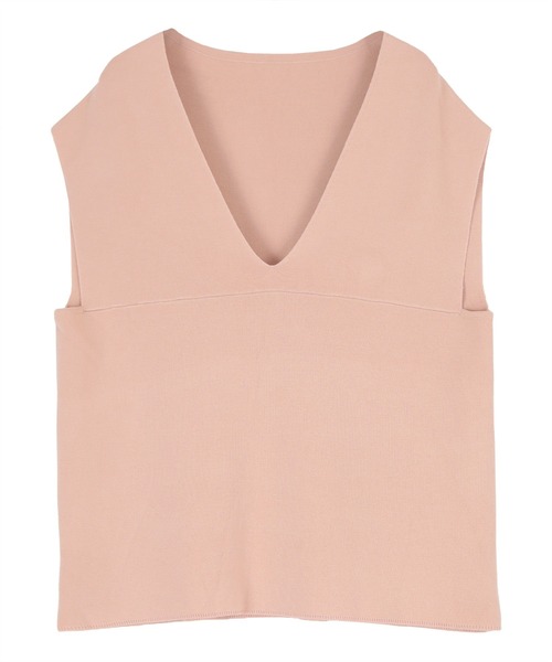 titivate（ティティベイト）の「深Vネックニットベスト（ベスト・レディース・ブラック/ライトベージュ/モカ/ネイビー/キャメル/ライトグリーン/ピンク/ブラウン/グリーン・M/S）」の22枚目の写真