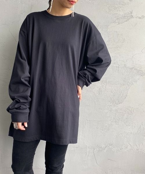 HANES（ヘインズ）の「【WEB限定】[HANES/ヘインズ] BEEFY ビーフィー XXL･XXXL ビッグシルエットロンT（Tシャツ/カットソー・レディース・ホワイト/ブラック・XXX-LARGE/XX-LARGE）」の10枚目の写真