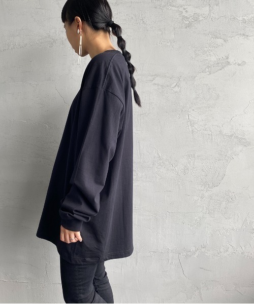 HANES（ヘインズ）の「【WEB限定】[HANES/ヘインズ] BEEFY ビーフィー XXL･XXXL ビッグシルエットロンT（Tシャツ/カットソー・レディース・ホワイト/ブラック・XXX-LARGE/XX-LARGE）」の11枚目の写真