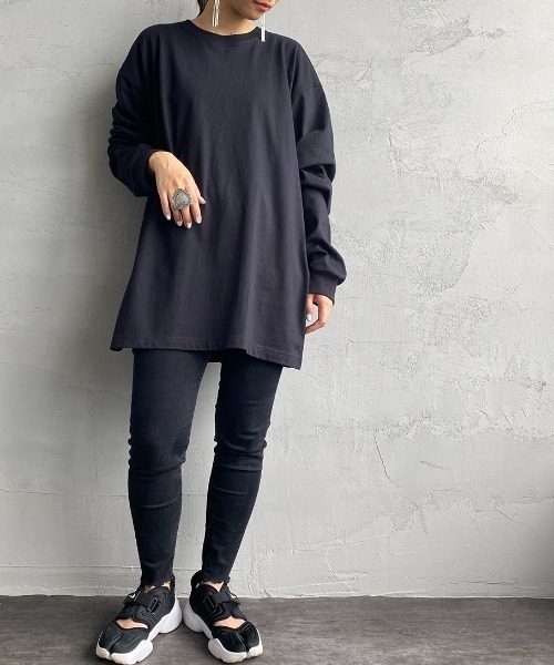 HANES（ヘインズ）の「【WEB限定】[HANES/ヘインズ] BEEFY ビーフィー XXL･XXXL ビッグシルエットロンT（Tシャツ/カットソー・レディース・ホワイト/ブラック・XXX-LARGE/XX-LARGE）」の13枚目の写真