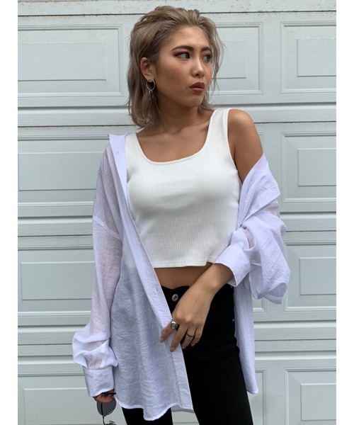 EGOIST（エゴイスト）の「ペールカラーシアーシャツ（シャツ/ブラウス・レディース・ホワイト/パープル/ミント・FREE）」の22枚目の写真