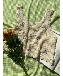 WC | クマ刺繍クロシェベスト(ベスト)