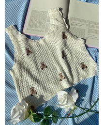 WC | クマ刺繍クロシェベスト(ベスト)