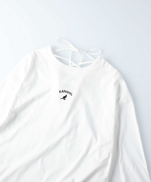 KANGOL（カンゴール）の「【KANGOL】バックデザインロンＴ（Tシャツ/カットソー・レディース・ホワイト/パープル/ブラック・L/M）」の2枚目の写真