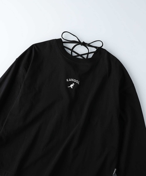 KANGOL（カンゴール）の「【KANGOL】バックデザインロンＴ（Tシャツ/カットソー・レディース・ホワイト/パープル/ブラック・L/M）」の3枚目の写真