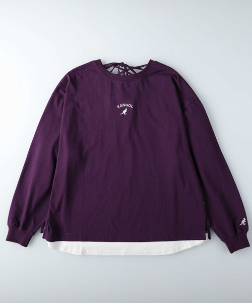 KANGOL（カンゴール）の「【KANGOL】バックデザインロンＴ（Tシャツ/カットソー・レディース・ホワイト/パープル/ブラック・L/M）」の6枚目の写真