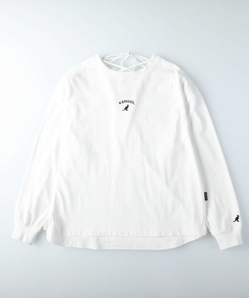 KANGOL（カンゴール）の「【KANGOL】バックデザインロンＴ（Tシャツ/カットソー・レディース・ホワイト/パープル/ブラック・L/M）」の4枚目の写真