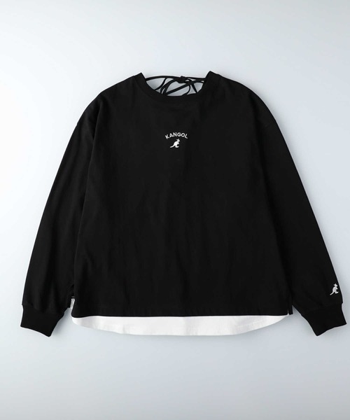 KANGOL（カンゴール）の「【KANGOL】バックデザインロンＴ（Tシャツ/カットソー・レディース・ホワイト/パープル/ブラック・L/M）」の5枚目の写真