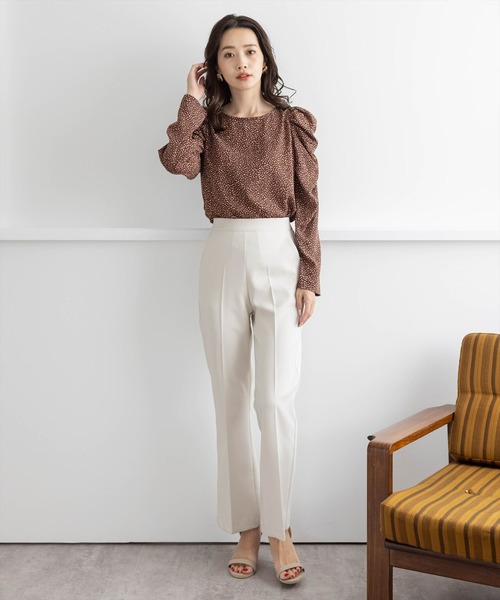 clear(クリア)の「【WEB限定】ストレッチセミフレアパンツ(スラックス・レディース・ブラック/グリーン/アイボリー/ブラウン/ブルー・S/M/L)」の6枚目の写真