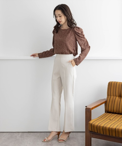 clear(クリア)の「【WEB限定】ストレッチセミフレアパンツ(スラックス・レディース・ブラック/グリーン/アイボリー/ブラウン/ブルー・S/M/L)」の15枚目の写真