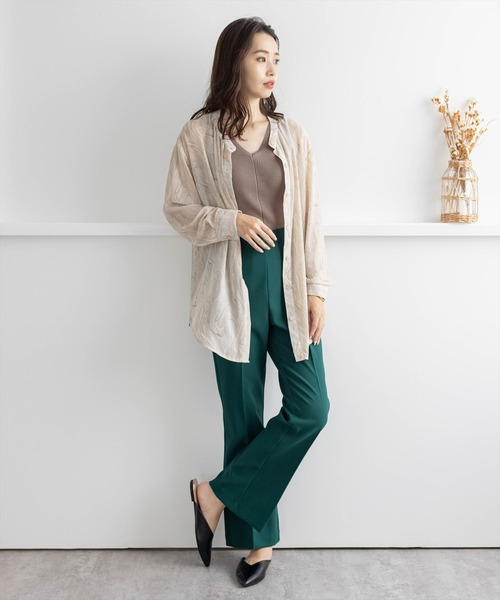 clear(クリア)の「【WEB限定】ストレッチセミフレアパンツ(スラックス・レディース・ブラック/グリーン/アイボリー/ブラウン/ブルー・S/M/L)」の10枚目の写真