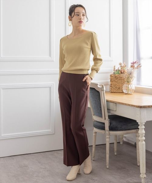 STYLEDELIストレッチセミフレアパンツ新品 STYLE DELI】ストレッチセミフレアパンツS