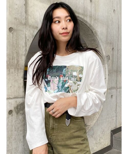 EVRIS（エヴリス）の「【AN&YURI×EVRIS】PHOTO L/S（Tシャツ/カットソー・レディース・ホワイト/ブラック/ピンク・FREE）」の9枚目の写真