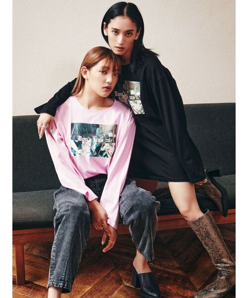 EVRIS（エヴリス）の「【AN&YURI×EVRIS】PHOTO L/S（Tシャツ/カットソー・レディース・ホワイト/ブラック/ピンク・FREE）」の11枚目の写真