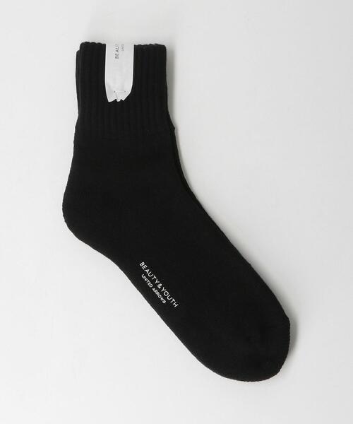 BEAUTY&YOUTH UNITED ARROWS（ビューティーアンドユースユナイテッドアローズ）の「BY パイル クウォーター ルーズソックス（ソックス/靴下・メンズ・グレー/ホワイト/ブラック・FREE）」の2枚目の写真