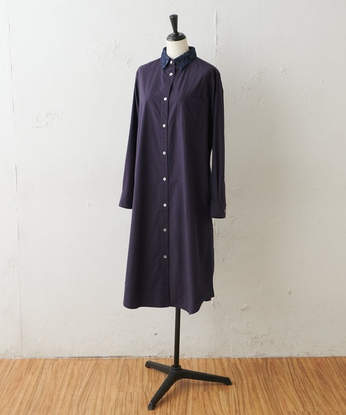 BEARDSLEY（ビアズリー）の「フラワー刺繍の襟は取り外し可能 刺繍衿シャツハオリ（シャツ/ブラウス・レディース・ホワイト/ネイビー・FREE）」の10枚目の写真