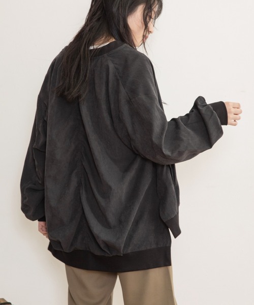 Mysa&Liina（ミーサリーナ）の「シャーリングゆるブルゾン（ブルゾン・レディース・ブラック/カーキ/アイボリー・M）」の7枚目の写真