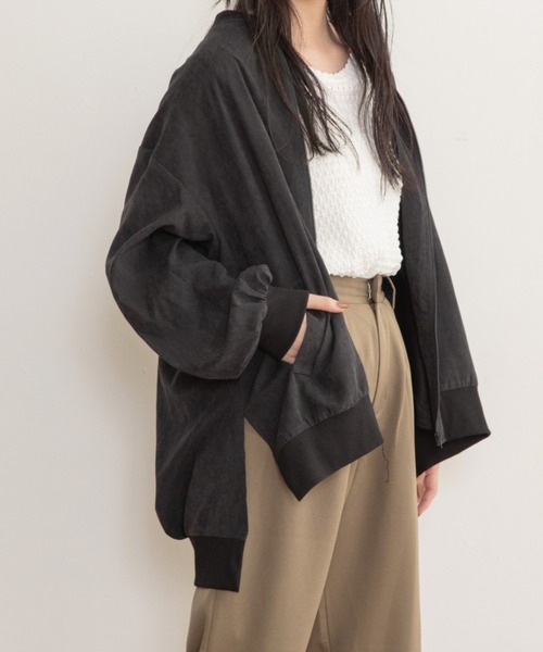 Mysa&Liina（ミーサリーナ）の「シャーリングゆるブルゾン（ブルゾン・レディース・ブラック/カーキ/アイボリー・M）」の20枚目の写真