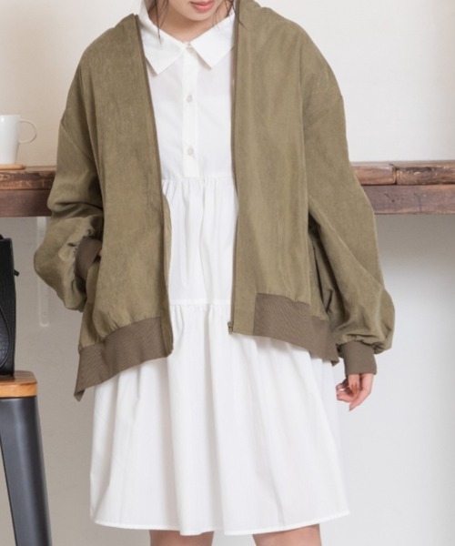 Mysa&Liina（ミーサリーナ）の「シャーリングゆるブルゾン（ブルゾン・レディース・ブラック/カーキ/アイボリー・M）」の22枚目の写真