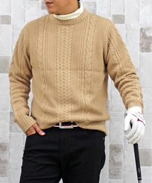 TopIsm(トップイズム)のケーブル編み クルーネックゴルフニット ゴルフウェア(ゴルフグッズ)