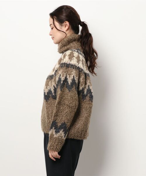 Bshop（ビショップ）の「【unfil】カシミヤブレンド ハンドニットセーター WOMEN（ニット/セーター・レディース・ブラウン系その他/ホワイト系その他5・1）」の3枚目の写真
