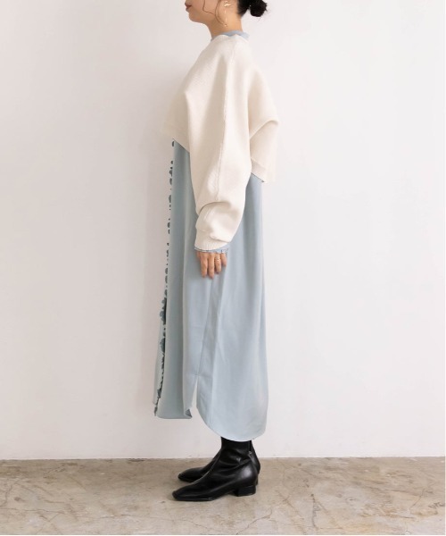 RANDA(ランダ)の「ニットレイヤードロングシャツワンピース(シャツワンピース・レディース・ブルー/ベージュ/グリーン・FREE)」の20枚目の写真