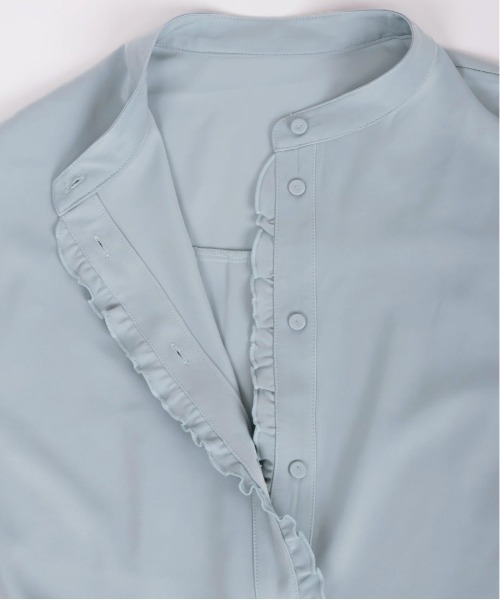 RANDA(ランダ)の「ニットレイヤードロングシャツワンピース(シャツワンピース・レディース・ブルー/ベージュ/グリーン・FREE)」の18枚目の写真